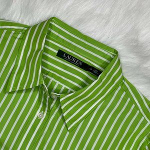 Lauren Ralph Lauren Womens Size 10 Long Sleeve Button Down Striped Shirt